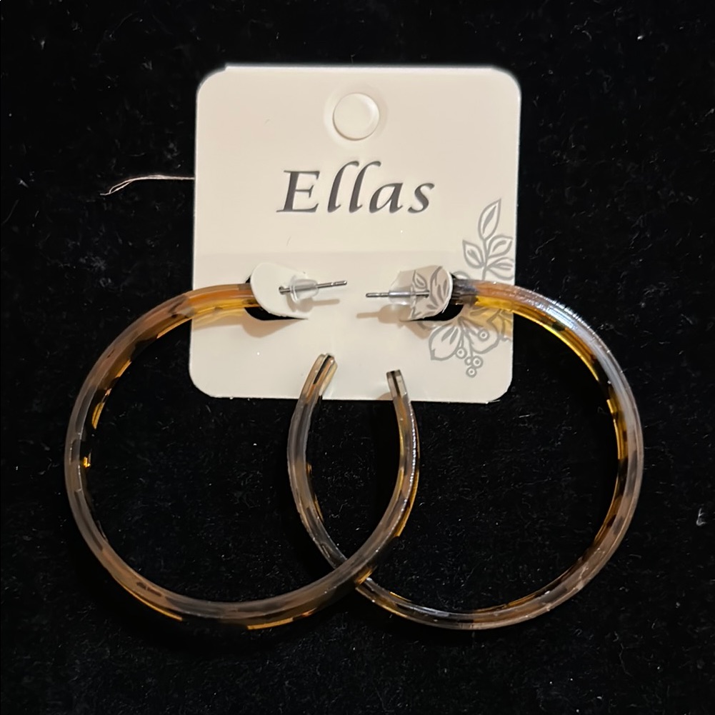Ella's Gold And Brown Hoop Earrings